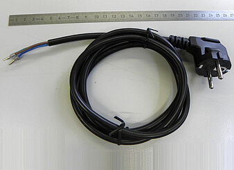 Netzanschlussleitung H07VV-F 3G0.75 schwarz mit Schukostecker CEE 7/7 